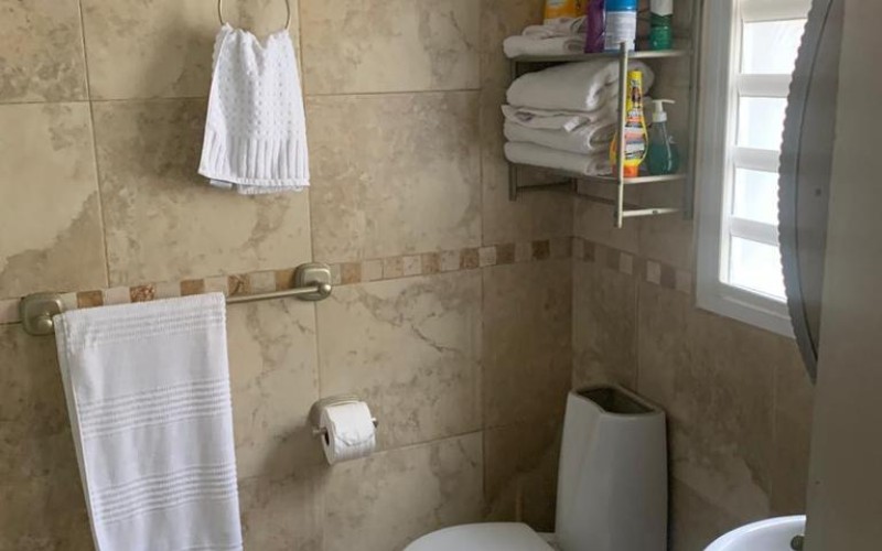 Bathroom of fully furnished 1 bedroom apartment located in Simpsonbay, Sint Maarten.